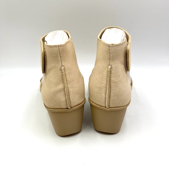 Naturalizer Size 8 Riviera Tan Nude Beige Sand Suede Leather Wedge Sandals Shoes - Picture 5 of 12